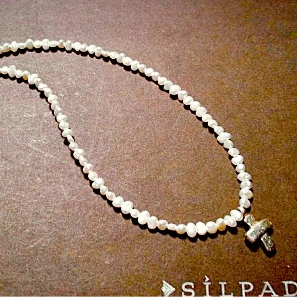 RARE Silpada Stunning Vintage Sterling Silver and Freshwater Pearl Necklace - Picture 6 of 9